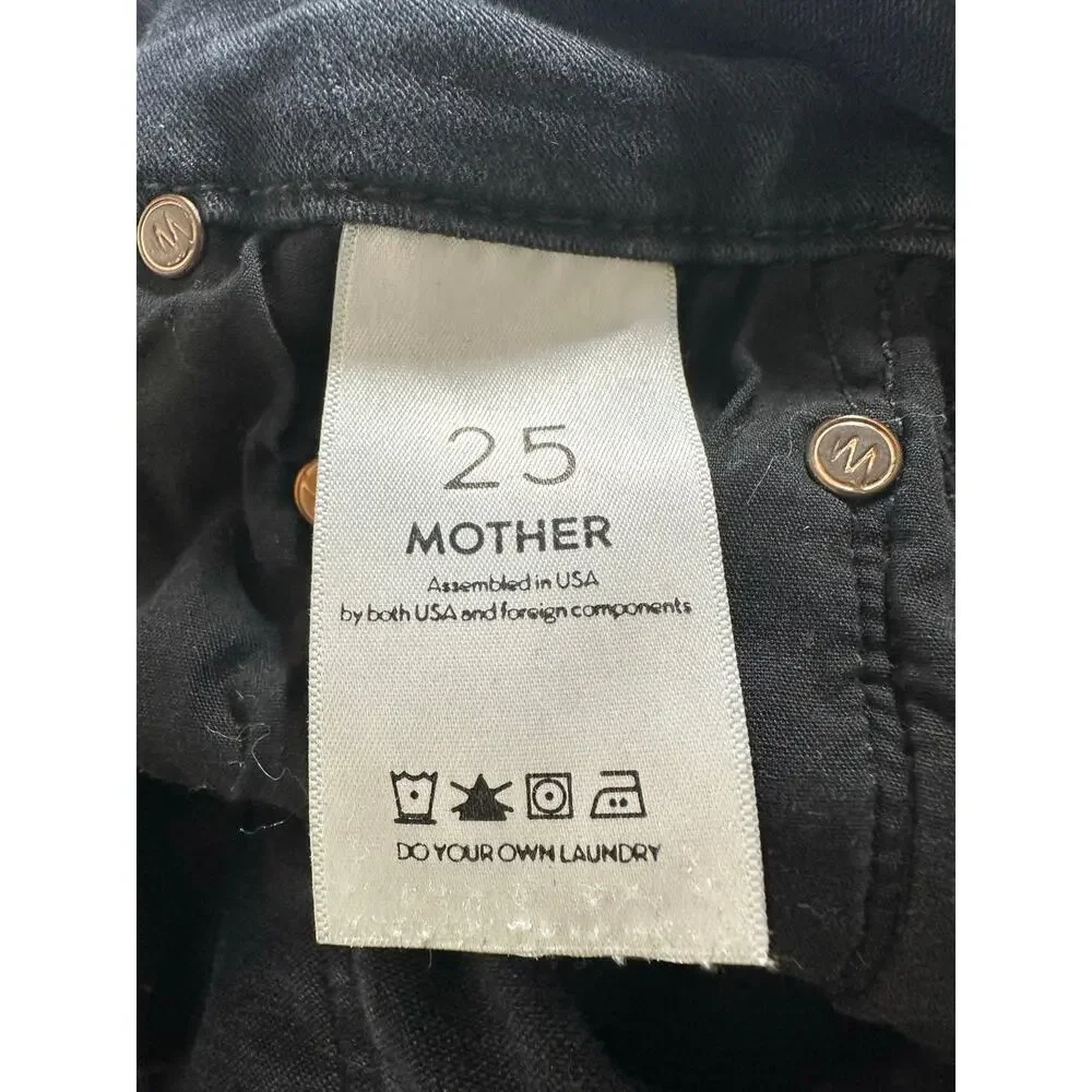 Mother The Looker Ankle Fray Skinny‎ Jeans In Blackbird Size 25/0 GUC